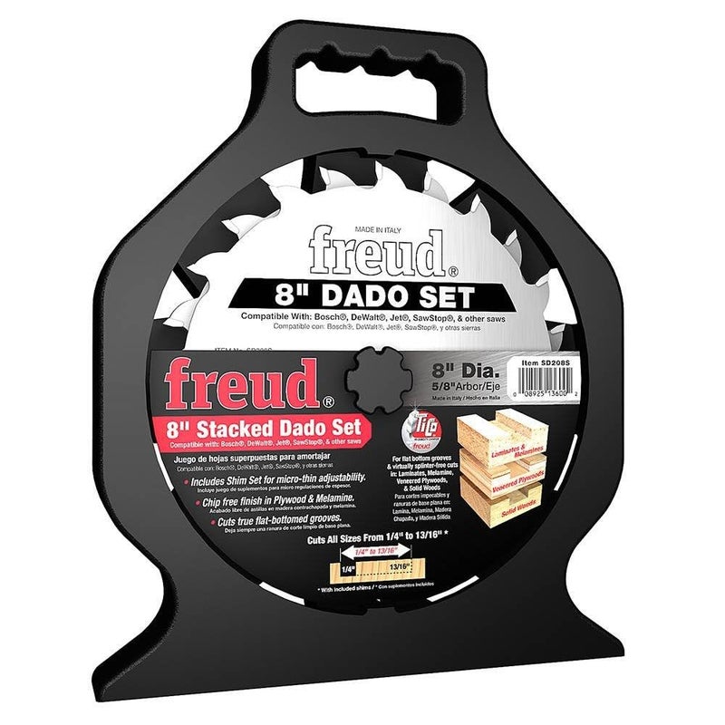 Freud Pro Dado Set with Premium Tico Hi-Density Carbide Crosscutting Blend for Maximum Performance - 8" Diameter, 12 Teeth, 5/8" Arbor, 6000 Max RPM - SD208S - Image 4
