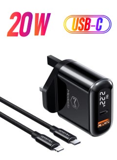 Mcdodo CH7231 20W Fast Charging Dual Port Type-C + USB Wall Charger + Type C to Lightning Cable Set
