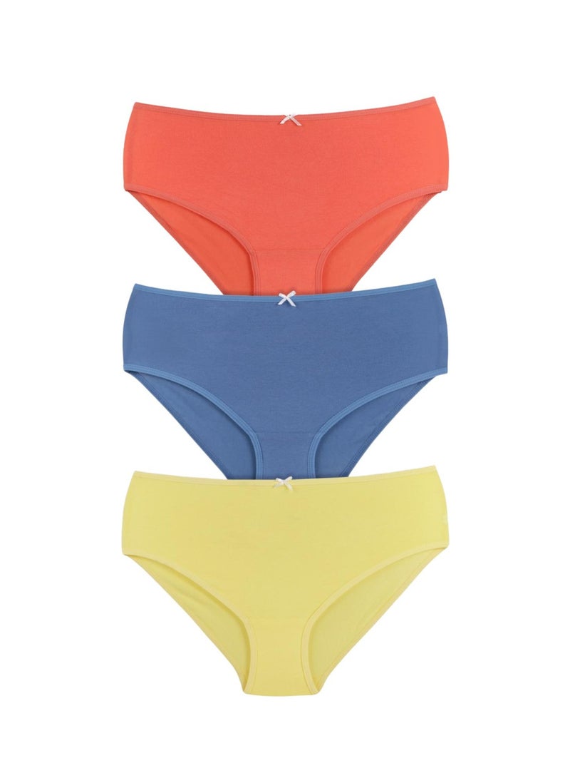 Karma Pack of 3 Plain Colors Cotton Brief Panties Underwear for Women - Image 3