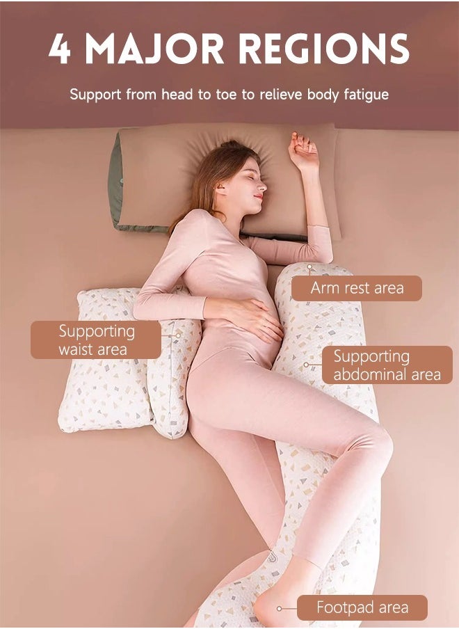 Occuwzz - Pregnancy Body Sleepling Pillow Maternity Pillow with Detachable and Adjustable Pillow Cover Support for Back Legs Belly - Image 1