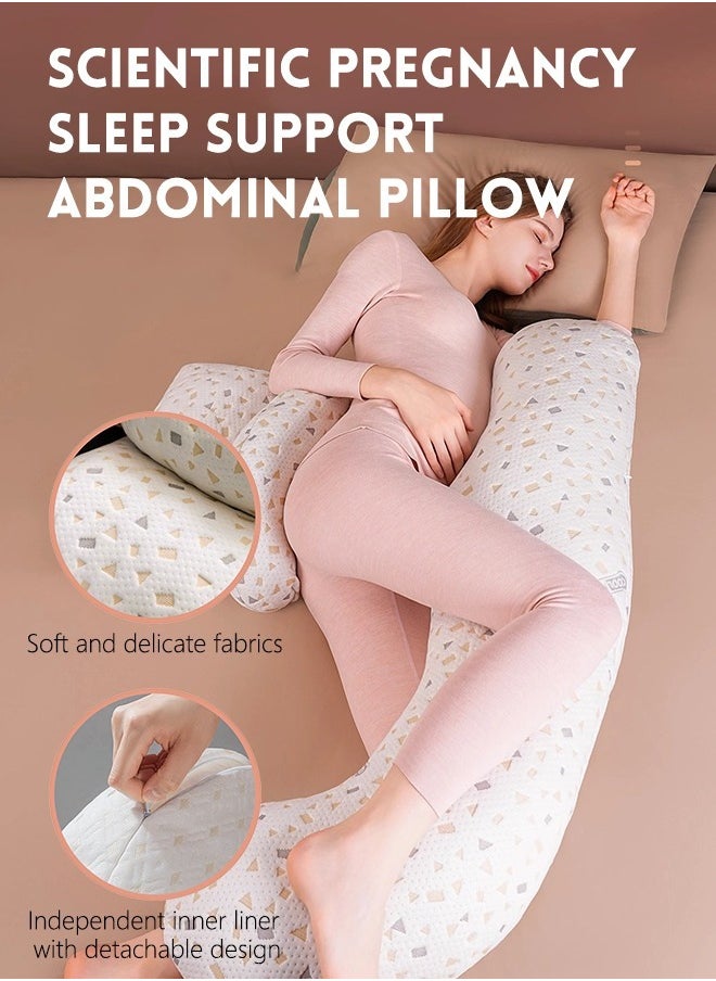 Occuwzz - Pregnancy Body Sleepling Pillow Maternity Pillow with Detachable and Adjustable Pillow Cover Support for Back Legs Belly - Image 1