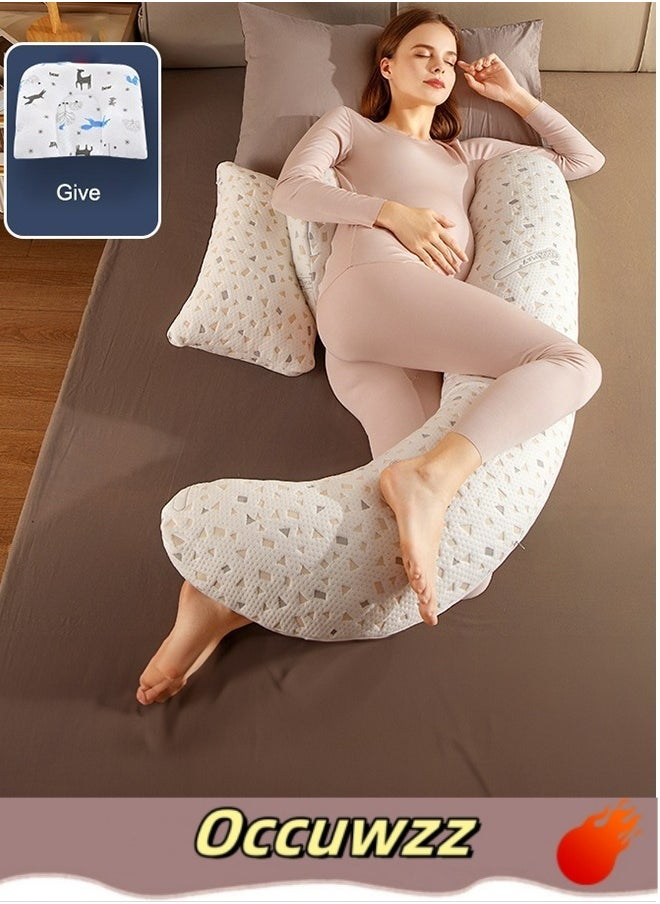 Occuwzz - Pregnancy Body Sleepling Pillow Maternity Pillow with Detachable and Adjustable Pillow Cover Support for Back Legs Belly - Image 1
