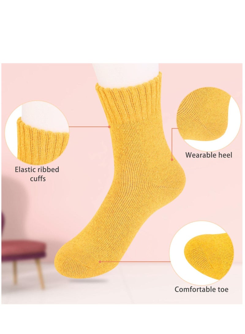 كاست ويف 5 أزواج من الجوارب الصوفية النسائية مقاس 5-9 جوارب دافئة للنساء شتاء بارد بألوان زاهية وجميلة - Image 5