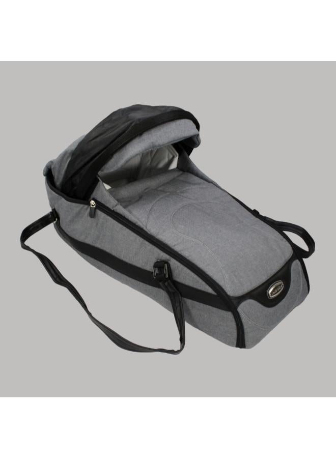 Petit Bebe Premium Carry Cot - Grey/Black - Image 1