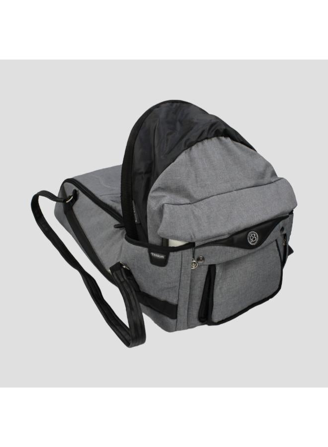 Petit Bebe Premium Carry Cot - Grey/Black - Image 3