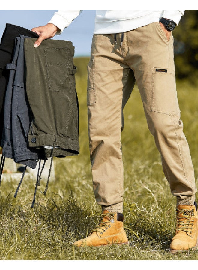 ROMON Popular Hit】american Cargo Pants Men's Spring And Autumn Outdoor Paratrooper Pants Trendy Versatile Slim-fit Men's Tapered Pants - Image 1