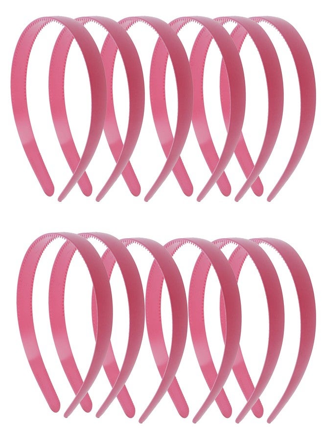 موتيك أكسيسوريز عصابات رأس بلاستيكية مقاس 1 بوصة (مجموعة من 12 قطعة) - وردي فاتح - Image 1