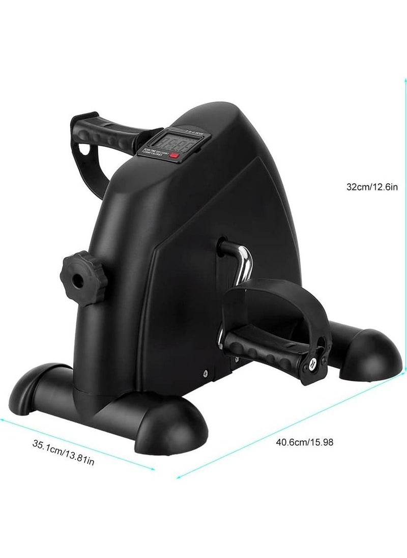 Rock Pow Mini exercise bike pedal exerciser portable home office leg arm foot cycle bike with LCD display & adjustable resistance workout Gym fitness equipment sitting down training elliptical machine  - Image 3