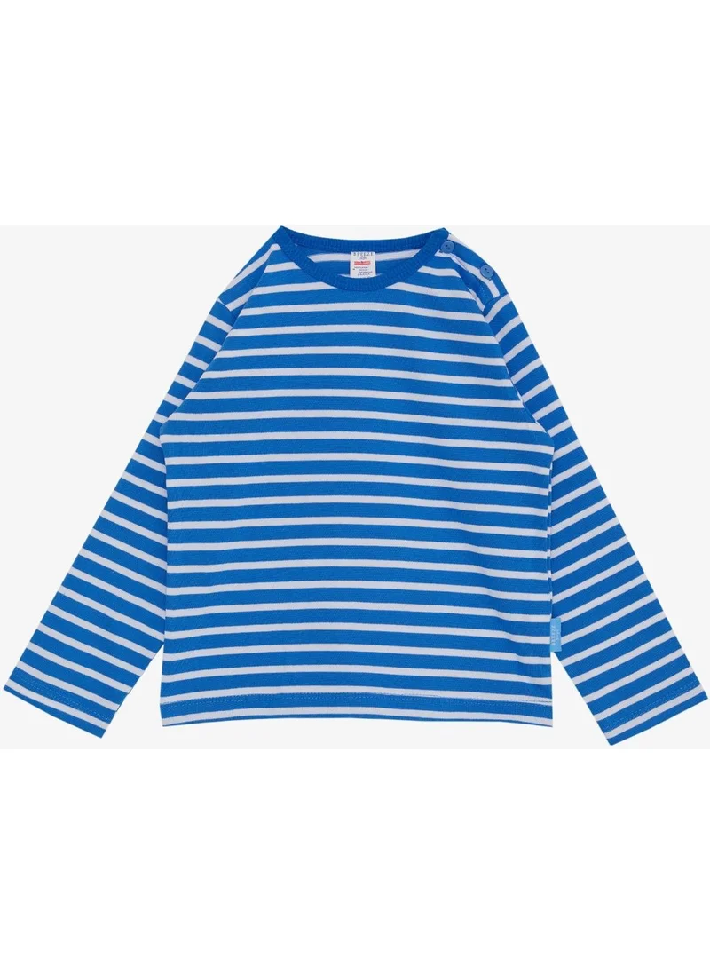 Breeze Baby Boy Long Sleeve T-Shirt Patchwork Striped 9 Months-3 Years, Blue
