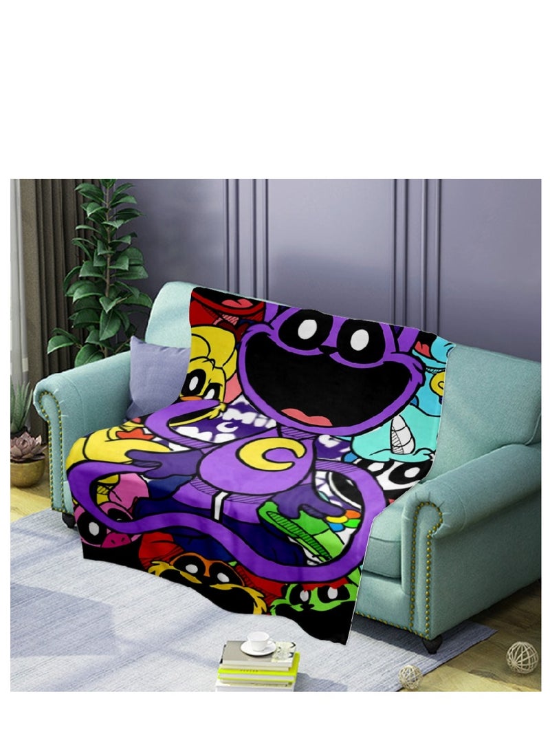 Y&D poppy playtime smiling crittersFlannel Throw Blanket  Super Soft Lightweight Air Conditioner Blanket Cooling Summer Blanket Towel Blanket For Couch  - Image 1