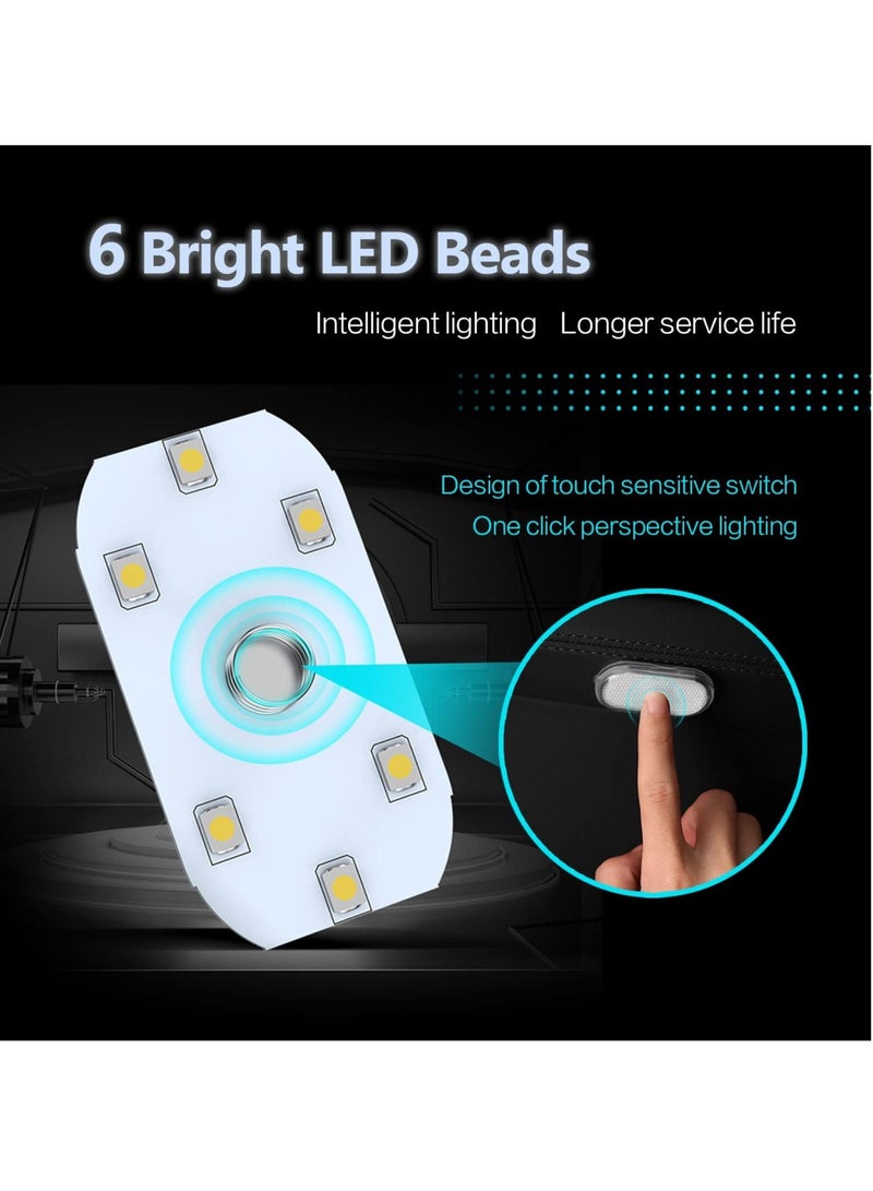 كاست ويف أضواء LED للسيارة، أضواء LED صغيرة محمولة داخلية للسيارة تعمل باللمس مع 6 حبات مصباح LED ساطعة، إضاءة قابلة لإعادة الشحن عبر USB، ضوء طوارئ للسيارة (ضوء أزرق) - Image 3