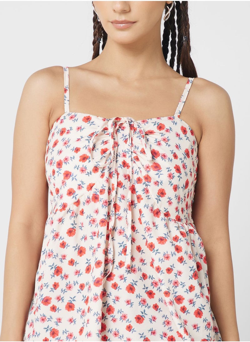 Ginger - Floral Cami Top with Tie Up Detail - Image 1