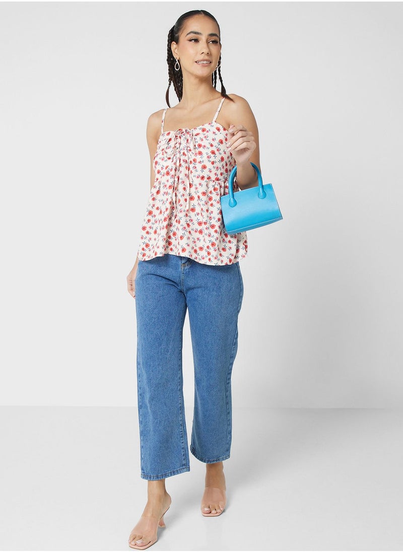 Ginger - Floral Cami Top with Tie Up Detail - Image 1