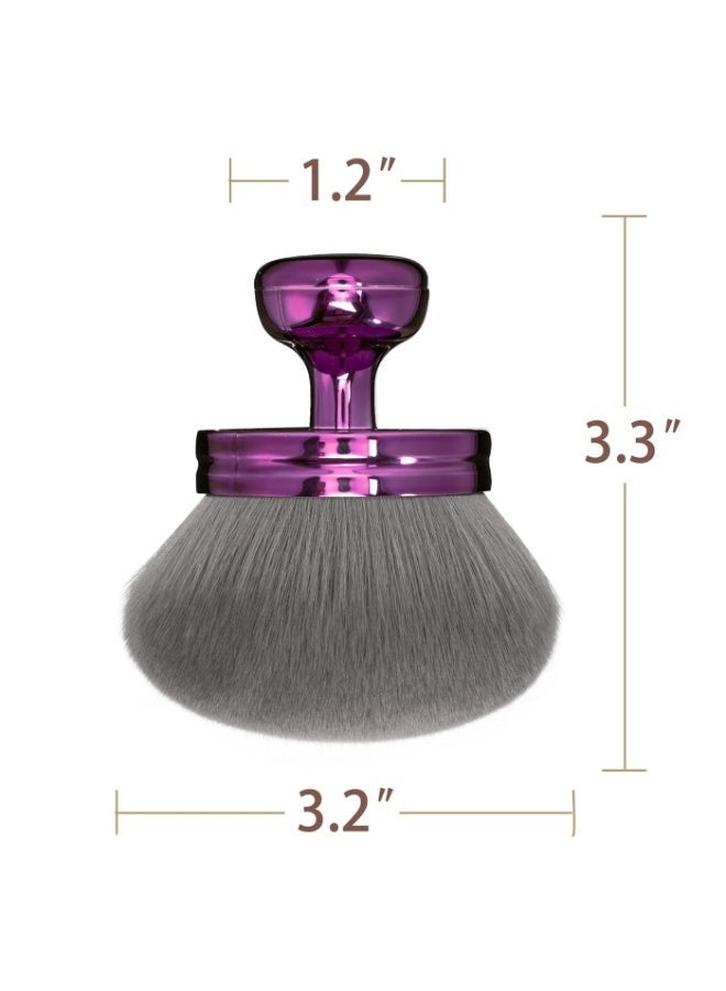 Blend u0026 Blur Extra Large Body Makeup Brush for Self Tanner,Leg Makeup u0026 Bronzer Self Tan Applicator, 3.2inch Wide Round Head Kabuki Brush For Application with Drawstring Bag (Purple) - Image 3