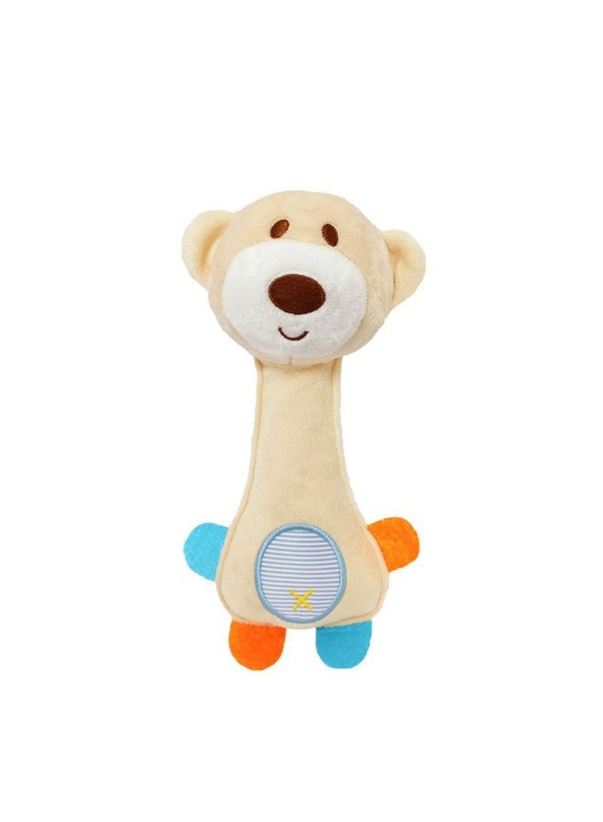 Bbsky Crocodile Donkey Monkey Infant Hand-held Rattle BB Stick Baby Toy 0.055-Color:Beige Bear ]  - Image 1
