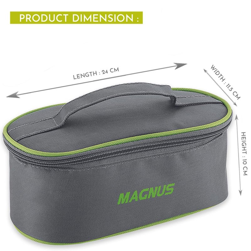 Magnus Olive-3 Prime Steam Lock Stainless Steel Lunch Box for Kids, Lunch Boxes for Office Men, Women, Leak-Proof Containers with Carry Case, Airtight Food Storage for School, Picnic - Image 3