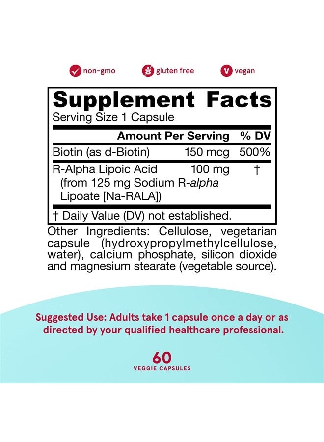 jarrow formulas R-Alpha Lipoic Acid Dietary Supplement - High Bioavailability - Antioxidant Support - Includes Biotin - 60 Servings (Capsules) (PACKAGING MAY VARY) - Image 4
