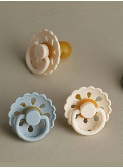 joybuy Natural Latex Pacifier, Flower-Shaped Baby Pacifier, Pacifier, Suitable For Baby 0-6 Months (Blue)  - Image 2