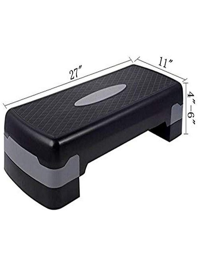 Vruta Adjustable Aerobic Platform Stepper with Risers Step (Black) - Image 4