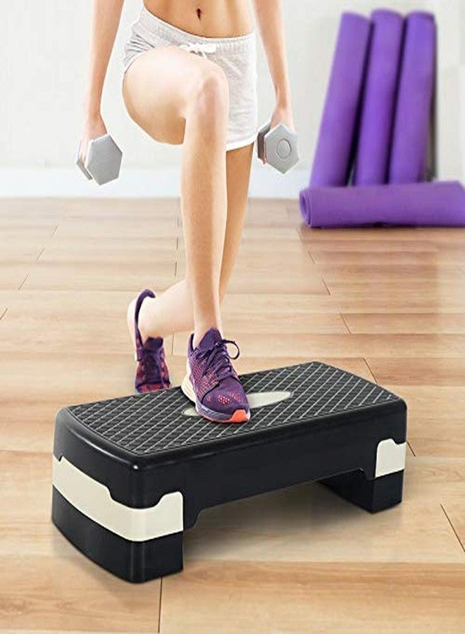 Vruta Adjustable Aerobic Platform Stepper with Risers Step (Black) - Image 1