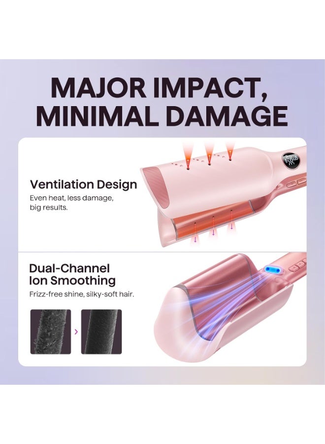 wavytalk Power Wave Hair Curler, 3-in-1 Curling Iron & Hair Crimper Waver, Ionic Anti-Frizz Hair Waver, Ventilation Design for Gentle Styling, Dual Voltage - Image 4