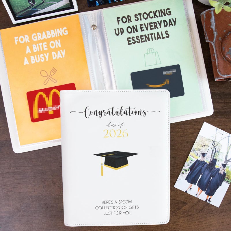 ORIENTAL CHERRY 2026 Graduation Gifts - Graduation Photo Album with 24 Pages - High School Graduation Gift Card Book - First Year of College Survival Kit from Parents for Her Him Women Men Girls Boys Teens Students - Image 1