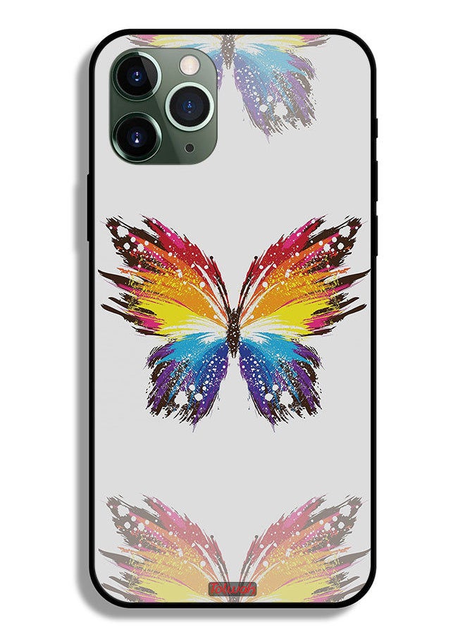 Tolwak - Apple iPhone 11 Pro Protective Case Digital Art Simple Background Minimalism Butterfly - Image 1