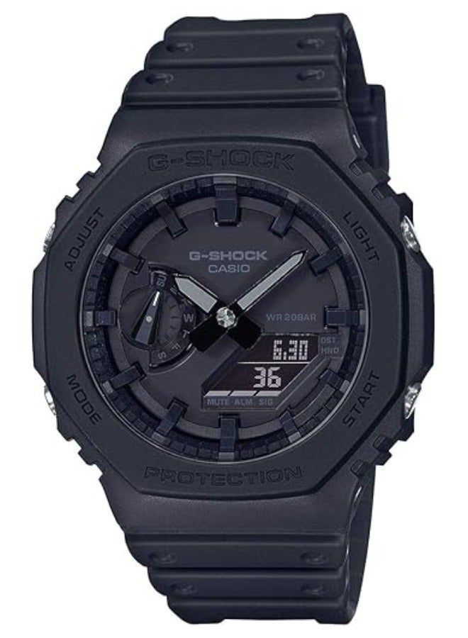 G-SHOCK ساعة جي شوك GA2100-1A1DR للرجال بقرص تناظري-رقمي وحزام من الراتنج الأسود - Image 1