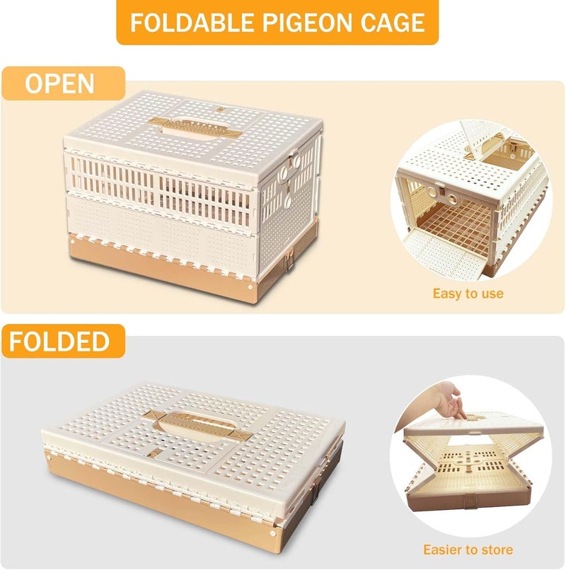WEIYOONS Pigeon Cage Folding Racing Pigeons Travel Cage Pairing Cage Plastic Three Doors Nest Box for Training and Release, Competition (18.9" LX 11" W X9.45 H) - Image 3