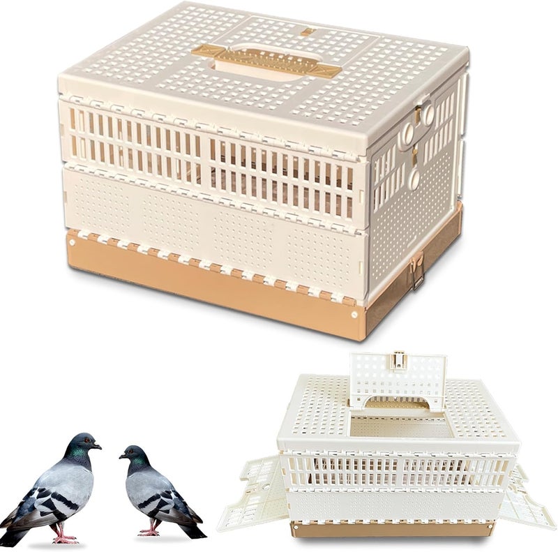 WEIYOONS Pigeon Cage Folding Racing Pigeons Travel Cage Pairing Cage Plastic Three Doors Nest Box for Training and Release, Competition (18.9" LX 11" W X9.45 H) - Image 1