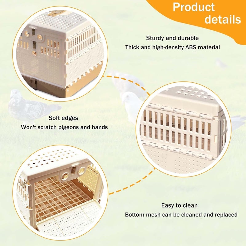 WEIYOONS Pigeon Cage Folding Racing Pigeons Travel Cage Pairing Cage Plastic Three Doors Nest Box for Training and Release, Competition (18.9" LX 11" W X9.45 H) - Image 5