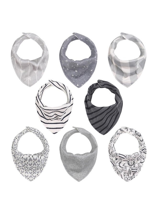 The Peanut Shell The Peanutshell Baby Boy or Girl Terry Bibs Set of 8-100% Cotton, Soft, Absorbent Baby Bibs for Boys and Girls, Unisex Toddler Set, Newborn & Infant - Greys - Image 1