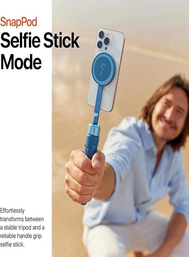 ShiftCam SnapStand Mini - Video Selfie Stick and Magnetic Tripod - MagSafe Compatible - Snaps on to Any Phone - Tiltable Design | Blue Jay - Image 2
