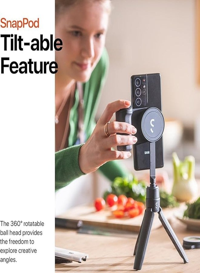 ShiftCam SnapStand Mini - Video Selfie Stick and Magnetic Tripod - MagSafe Compatible - Snaps on to Any Phone - Tiltable Design | Blue Jay - Image 4