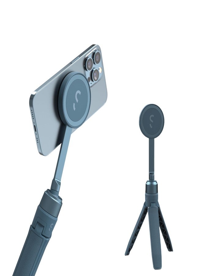 ShiftCam SnapStand Mini - Video Selfie Stick and Magnetic Tripod - MagSafe Compatible - Snaps on to Any Phone - Tiltable Design | Blue Jay - Image 1