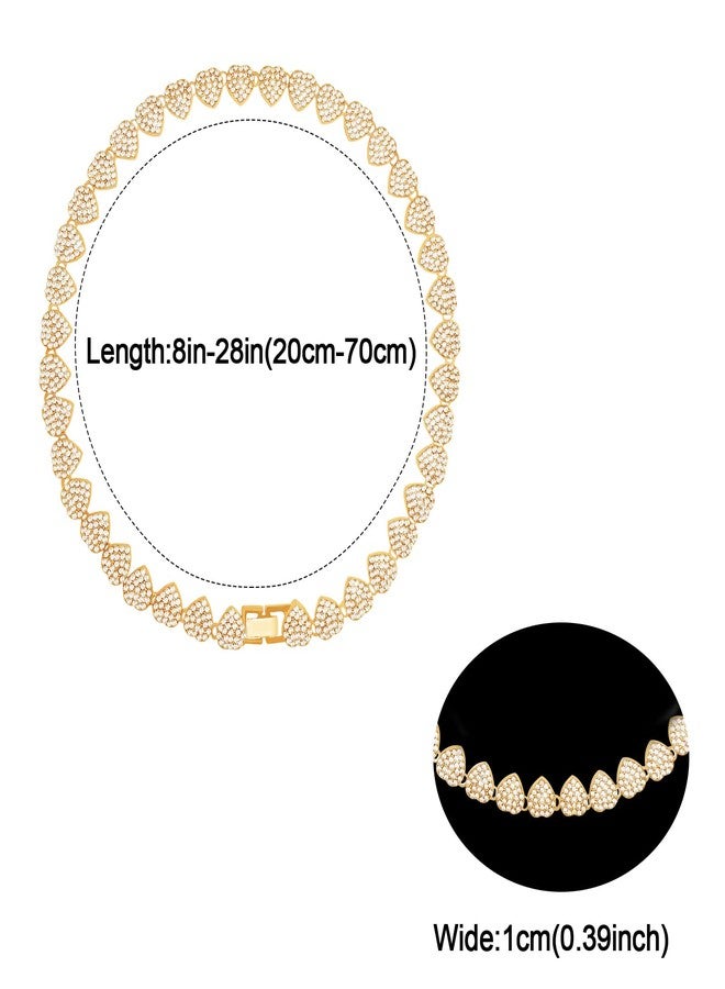 كولودوغو سلسلة تدريب الكلاب المعدنية اللامعة المرصعة بالألماس الكوبي، مزودة بإبزيم آمن، طوق على شكل قلب للحيوانات الأليفة، مناسب للكلاب الكبيرة والمتوسطة الحجم. - Image 4