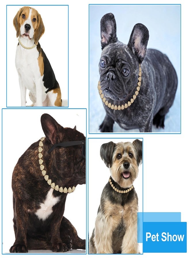 كولودوغو سلسلة تدريب الكلاب المعدنية اللامعة المرصعة بالألماس الكوبي، مزودة بإبزيم آمن، طوق على شكل قلب للحيوانات الأليفة، مناسب للكلاب الكبيرة والمتوسطة الحجم. - Image 2