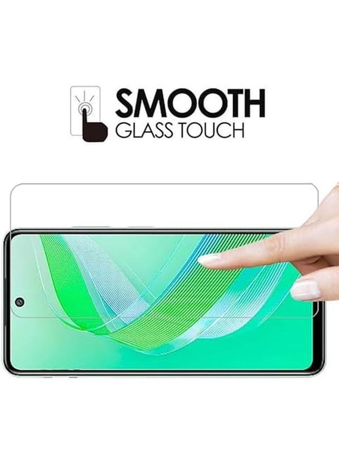 1 Plus 2Pcs Compatible For Infinix Smart 8 Case And Screen Protector Plating Tpu Soft Tempered Glass Cover With 360 Degree Cover Anti Scratch Anti Collision Black Black