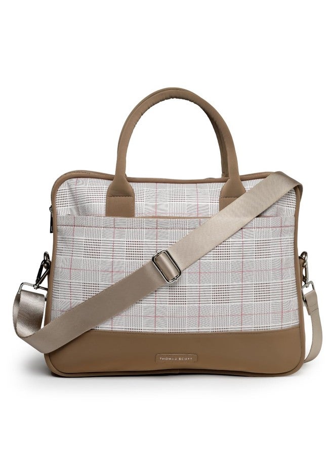 Thomas Scott Men Checked PU Laptop Bag - Image 1