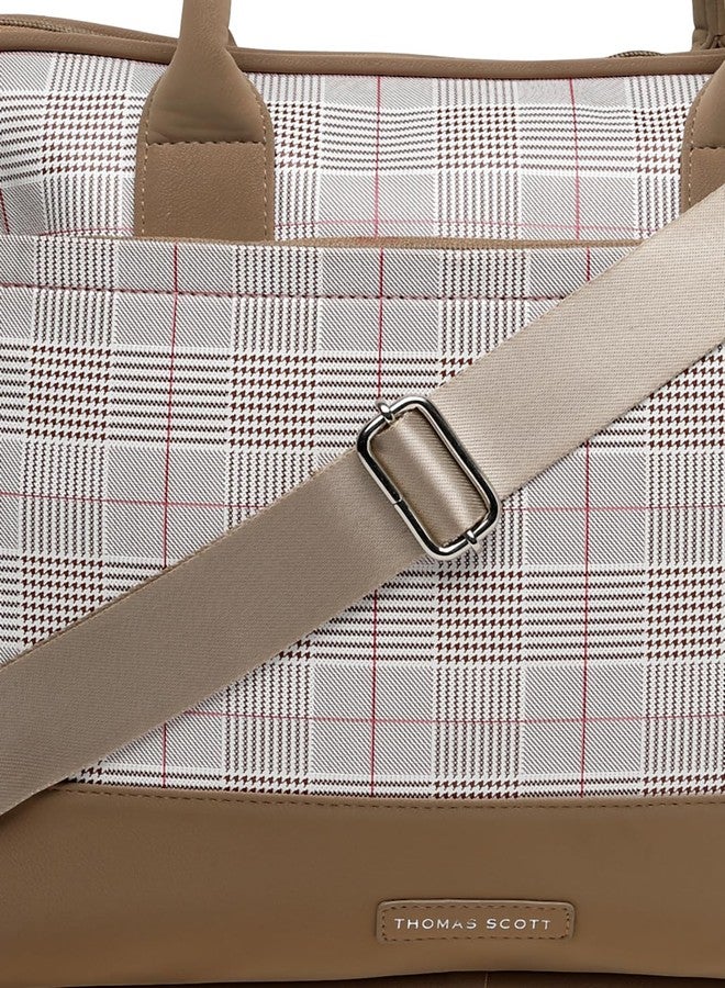 Thomas Scott Men Checked PU Laptop Bag - Image 4