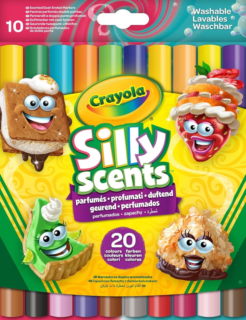 Crayola مجموعة أقلام ماركر قابلة للغسل من كرايولا برائحة مرحة ذات طرفين (10 قطع) - Image 1