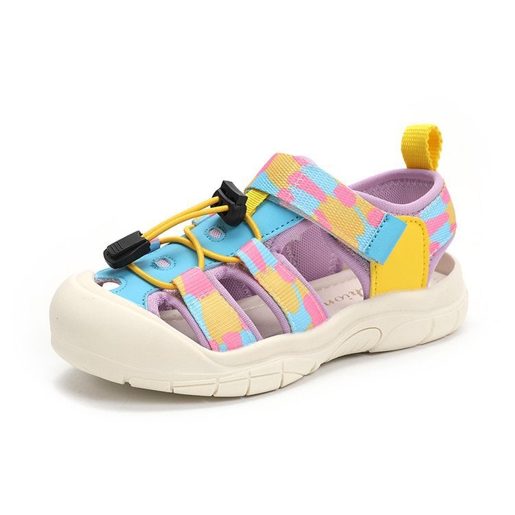 Girls' Sandals Closed-Toe 2025 Children'S Cute Beach Shoes Boys' Creek Shoes Big Kids Outdoor Mesh Shoes - Image 1