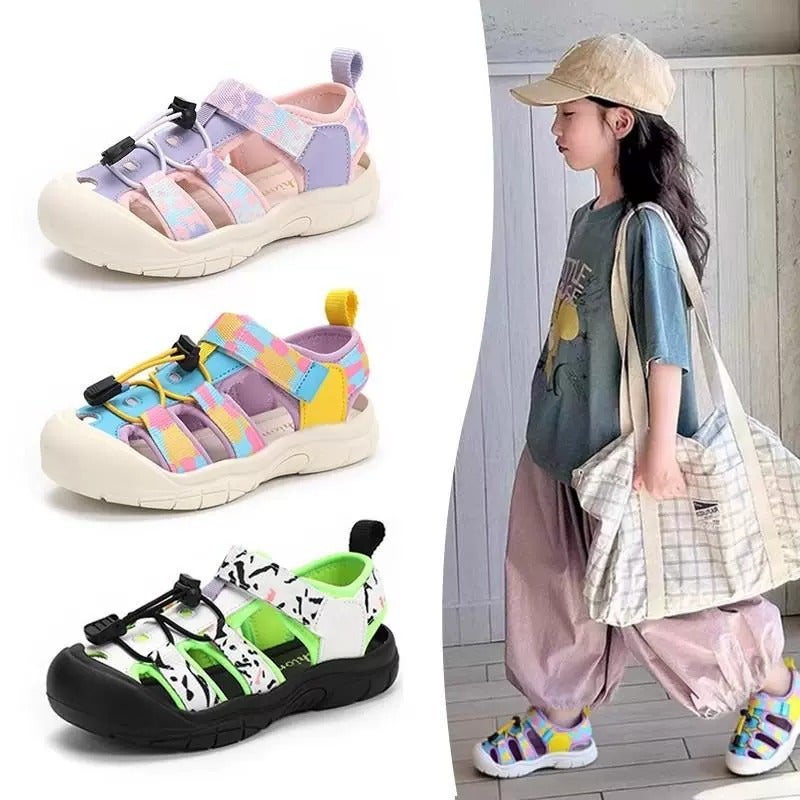 Girls' Sandals Closed-Toe 2025 Children'S Cute Beach Shoes Boys' Creek Shoes Big Kids Outdoor Mesh Shoes - Image 2