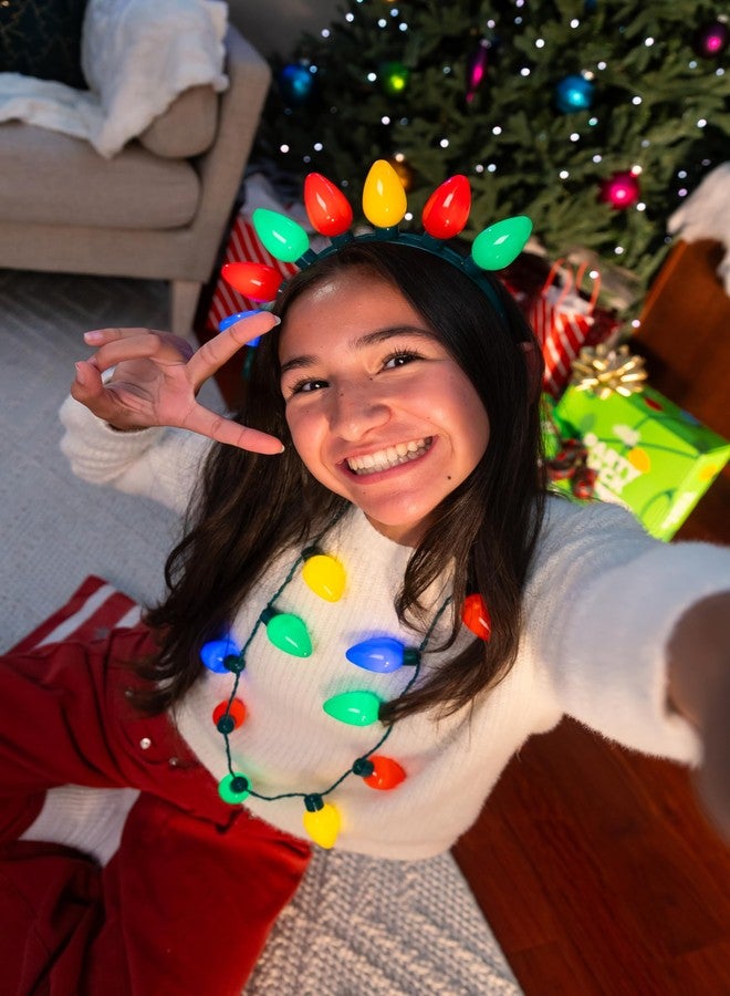 Cool Things Corp Light Up Party Wearables Set - LED Necklaces & Headbands, 3 Light Modes, Party Favor Accessories for Kids & Adults (Christmas Wearables 4 Pack) - Image 4