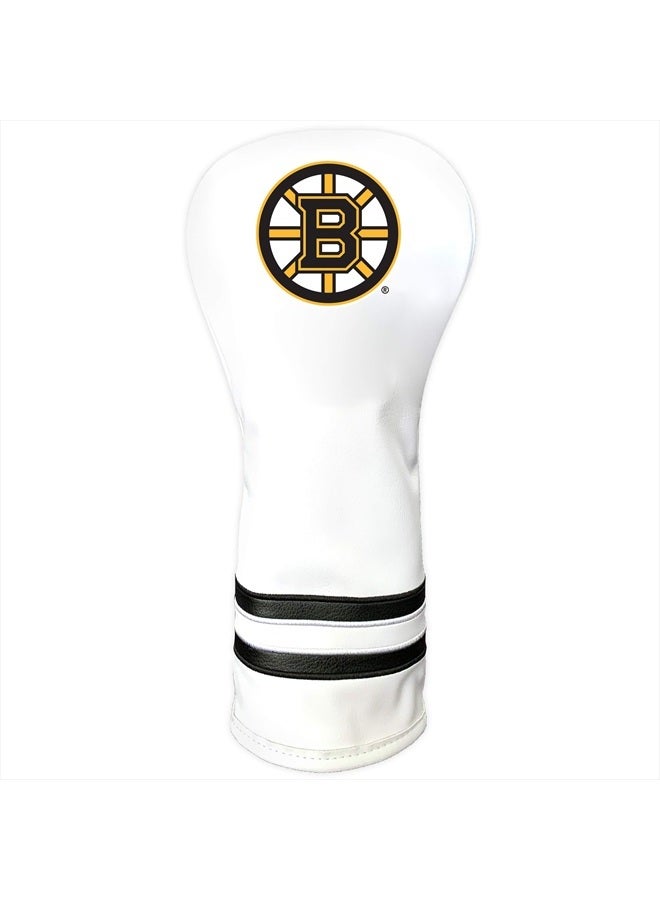 Team Golf NHL Boston Bruins White Vintage Fairway Head Cover White Vintage Fairway Golf Club Headcover, Form Fitting Design, Retro Design