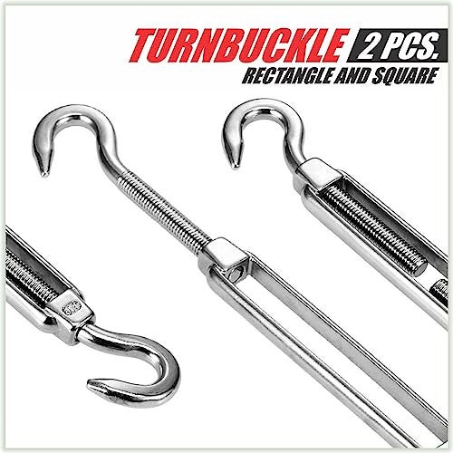 ColourTree سقف شمسى ثقيل التحمل بسعة 1500 رطل من ColourTree مع مجموعة كاملة من المعدات 24 قطعة - للسقف الشمسي المربع والمستطيل - 6 بوصات، فولاذ مقاوم للصدأ 316، مضاد للصدأ - Image 5