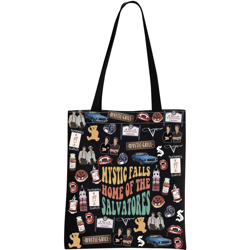 Vampire TV Show Inspired Gift Vampire Fandom Gift TV Merchandise Mystic Falls Tote Bag Mystic Falls Tote