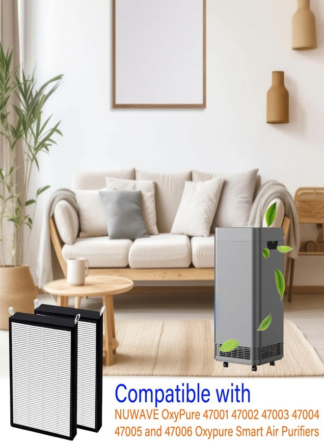HOMFILBIT 47001 47002 47003 HEPA/Carbon Combo Filter Replacement for NUWAVE OxyPure 47001 47002 47003 47004 47005 and 47006 Whole House Air Purifiers, H13 True HEPA with High efficiency Activated Carbon, 2 Pack - Image 2