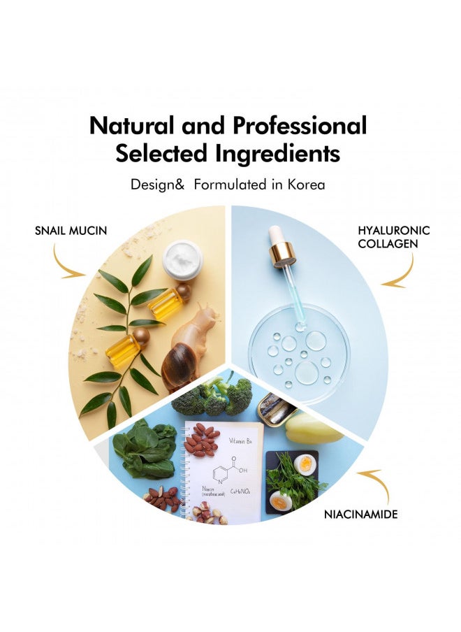 AIPILER - Snail Mucin Serum Skincare Moisturizer: Korean skin care for face - Advanced Snail Mucin power essence with 97% Snail Mucin Niacinamide Hyaluronic Collagen for Hydrating Dark spot Wrinkle care - Image 1