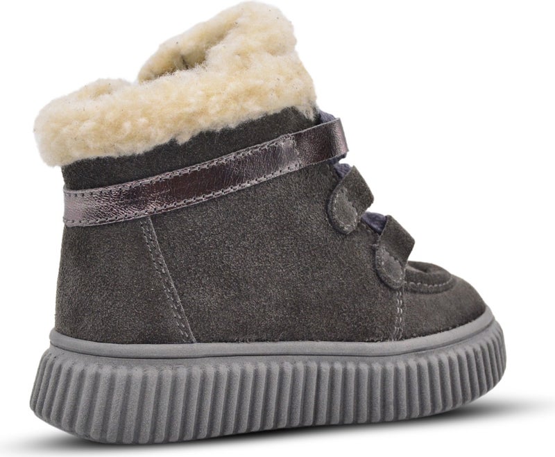Kids A More Adia Nubuck Plush Fur Girls Boots Smoke Color - Image 2